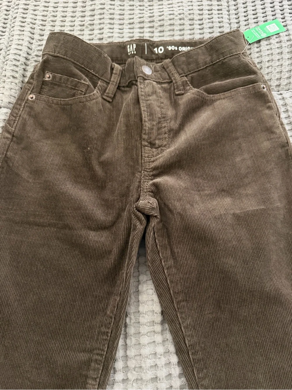 Gap Boys Corduroy Pants Brown Size 10 Straight Leg Adjustable Waist NWT